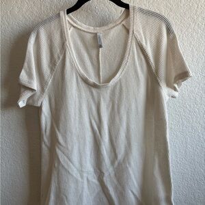 Z Supply Women's Ivory Waffle Top